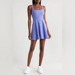 Beyond Yoga Blue Square Neck Everyday Dress | Size Small